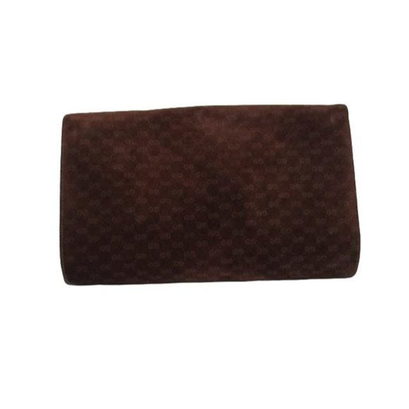 Gucci Brown Micro Guccissima Print Suede & Leather Clutch - Picture 2 of 12